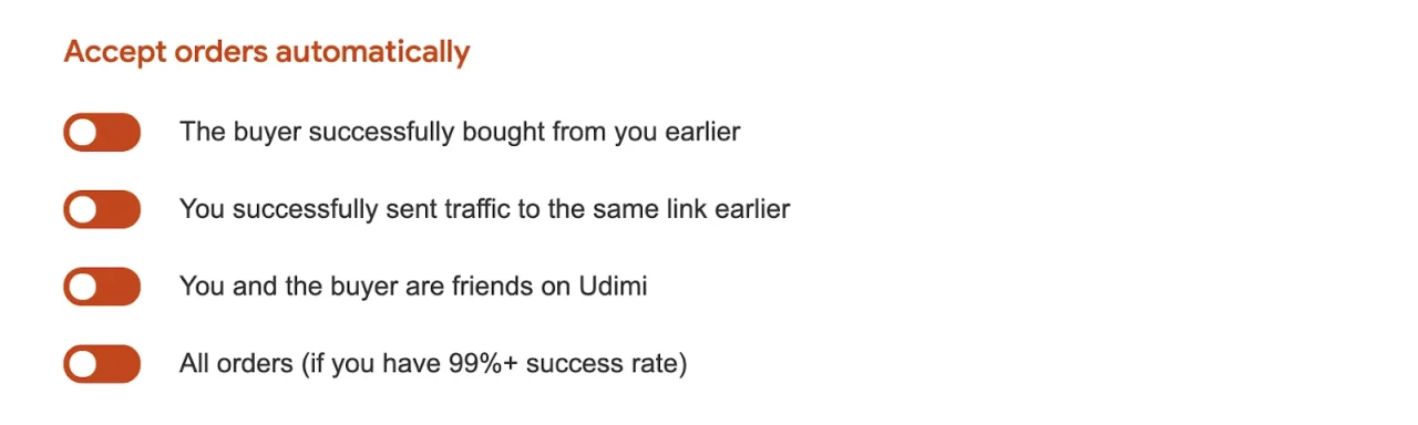 Automatically accept orders